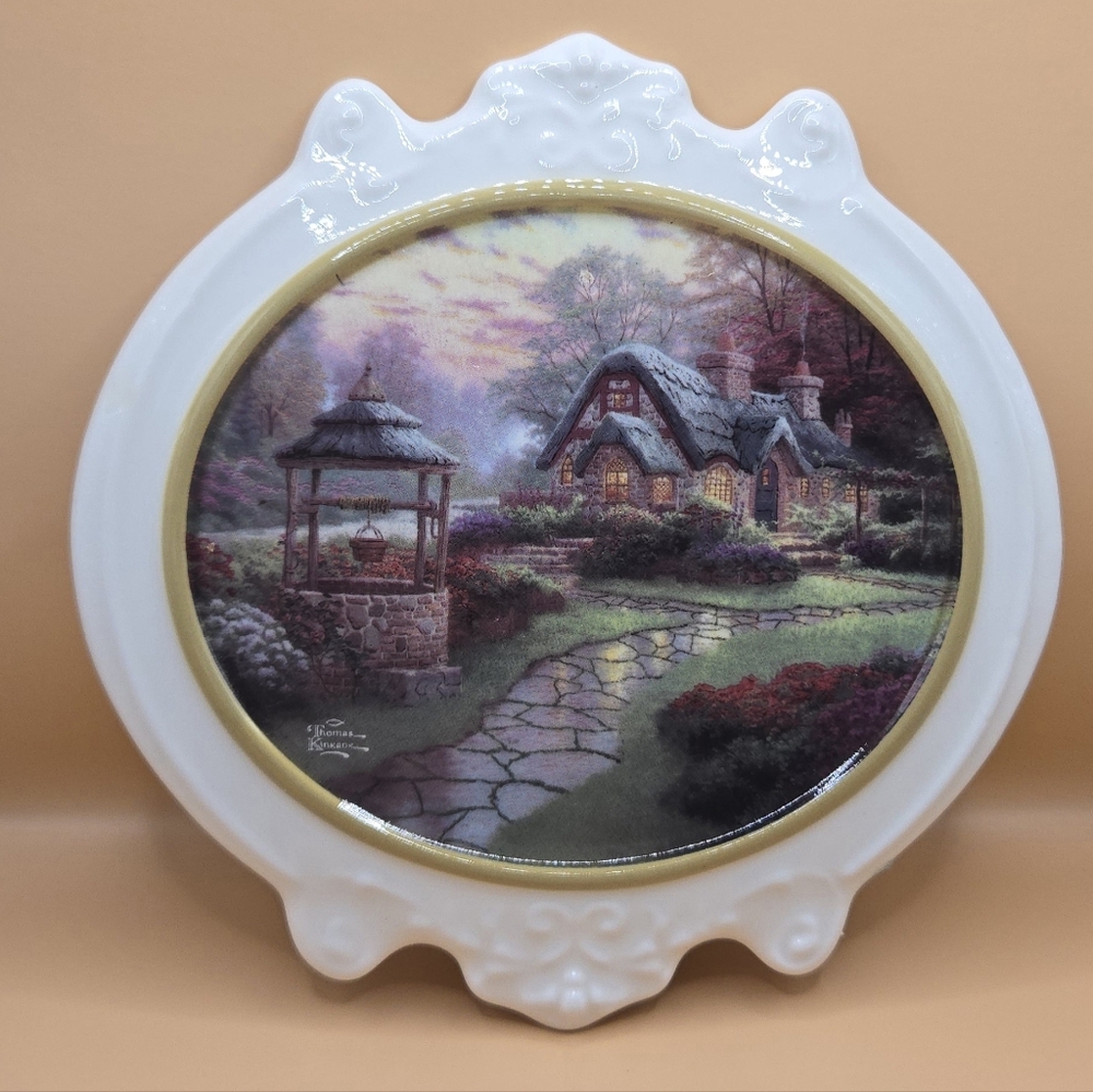 Thomas Kinkade Cottage Scene Wall Art - Purple, Green, Brown